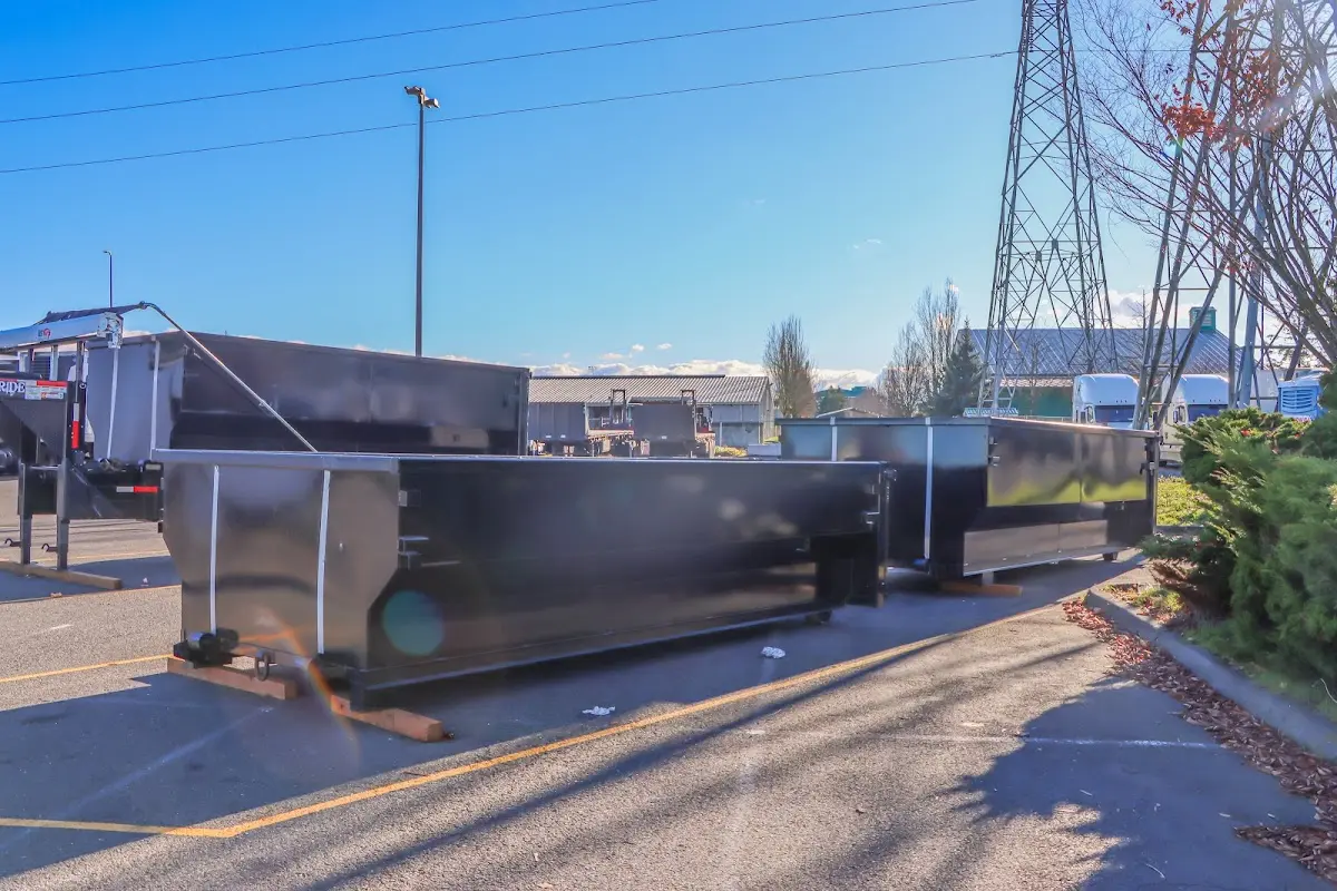 Roll-off dumpster ready for waste disposal at job site for Construction Dumpster Rental in Bluffton